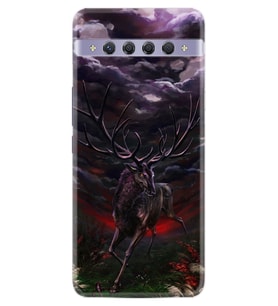 TCL 10 Plus Kılıf Silikon Desen Dark Deer 1786