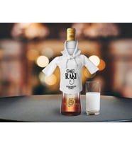BK Gift Kişiye Özel Mini Beyaz İçki Şişesi Tişörtü , Ev Bar Dekoru, Rakı, Rakı Şişesi Tişörtü, Ev Barı-5