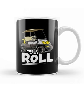 This Is How I Roll Funny Golf Cart Pun Cute Golfer Kupa Bardak Porselen