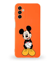 Samsung Galaxy A04s Uyumlu Lansman Kılıf Altı Kapalı İçi Kadife  Mickey Mouse-A Tasarımlı  Kapak (Şeffaf)
