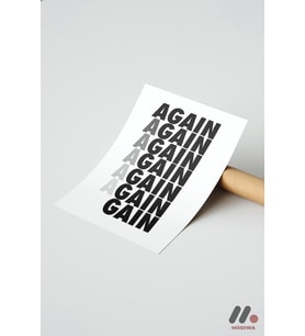 Again Again Tipografi, Çerçevesiz Yüksek Kalite Duvar Afişi - Motivasyon Hediyesi