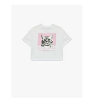 Koton Kedi Baskılı Ekru Kız Çocuk T-Shirt 6SKG10105AK