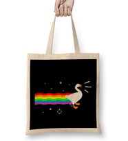 Honk Goose Nyan Cat Bez Çanta Uzun Saplı