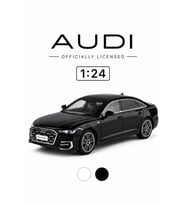 Audi A6L 1:24 Ölçek Döküm Metal Model Araba Sesli Işıklı Çek Bırak Lisanslı Siyah