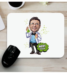 Kişiye Özel Kimyagere Hediye Karikatürlü Mouse Pad