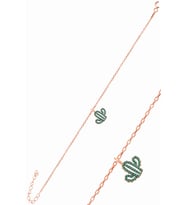 Söğütlü Silver Gümüş rose yeşil taşlı kaktüs bileklik