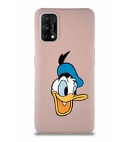 Realme 7 Pro Soft Premier Kapak Donald Duck-A Tasarımlı Silikon Kılıf - Pudra (Şeffaf)