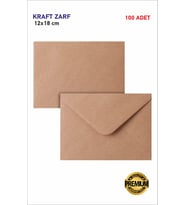 Davetiye Zarfı Kraft Zarf 100 adet 12x18cm