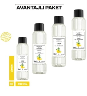 Limon Kolonyası 400 ml Ferahlatıcı Koku, Kalıcı Etki 4 Adet