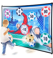 SonicTouch Hedefe Atma Futbol Kalesi Çocuk Top Skor Oyun Matı Katlanabilir Yıkanabilir 100x140cm (Açık Yeşil)