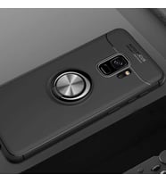 Samsung Galaxy S9 Kılıf Yüzüklü Magnetli Ravel Case (Siyah)