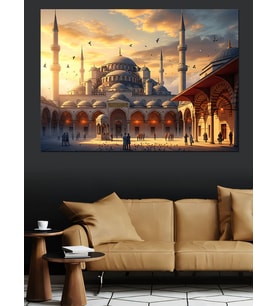 İstanbul Süleymaniye Camii Ve Şehir Dekoratif Kanvas - Mdf Ahşap Tablo