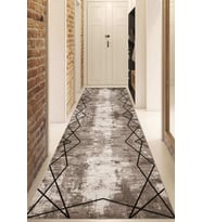 Dijital Baskılı Kaymaz Taban Yıkanabilir Modern Yolluk Ve Koridor Halısı NDU-HT-696 (Kahverengi)