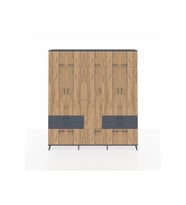 Arges Dolap 11 Raflı 4 Çekmeceli 2 Askılı 220x30x243 Antrasit-Çam/Antrasit