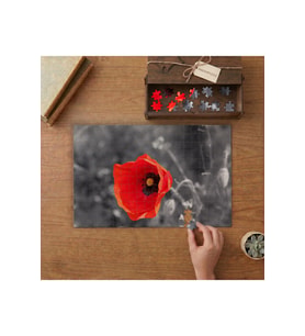 Gelincik Çiçeği Tasarımı 240 parça Ahşap Puzzle Ahşap Kutuda MP03841