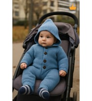 Triko İçi Velsoft Kışlık Kalın Kız Erkek Bebek Tulum Gül Kurusu 2809