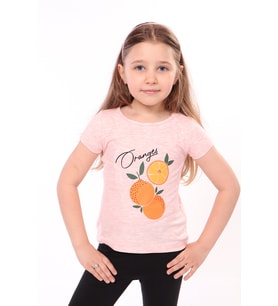 Toontoy Kız Bebek Baskılı Tişört (Pembe Melanj)