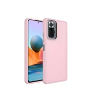 Xiaomi Redmi Note 10 Pro Uyumlu Kılıf Metal Çerçeve ve Buton Tasarımlı Silikon Zore Luna Kapak