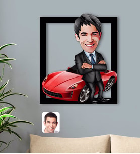 BK Gift Kişiye Özel Baba Karikatürlü 3D Ahşap Tablo-3