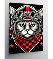 Kanvas Tablo Pilot Gözlüklü Kedi