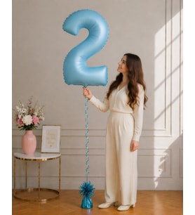 2 Rakamlı Mavi 76 cm Helyum Balon – Folyo Parti Balonu