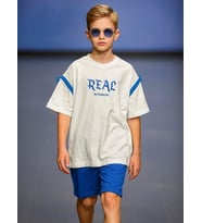 Çocuk Pamuklu Real Yazılı Oversize Kalıp T-shirt