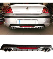 Peugeot 407 Difüzör Arka Tampon Eki 4 Egzoz Çıkışlı Gri Siyah
