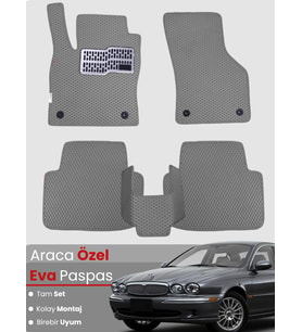 JAGUAR X TYPE (2001-2009) Uyumlu EVA Paspas Tam Set–Araca Özel,Kolay Montaj,Su Geçirmez