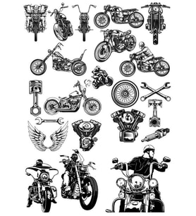 Motor Sticker Set-1 20 Parça Telefon, Tablet, Defter, Laptop Sticker