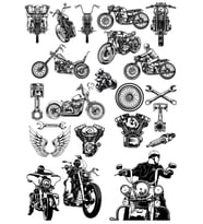 Motor Sticker Set-1 20 Parça Telefon, Tablet, Defter, Laptop Sticker