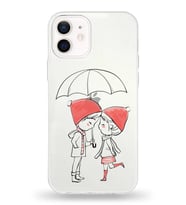 Apple iPhone 12 Mini Uyumlu Kapak Aşk Tasarımlı Şeffaf Silikon Kılıf