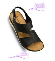 Kadın Sandalet – Kalın ve Yumuşak Taban Rahat Cırtlı Kadın Sandalet Siyah