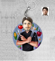 Kişiye Özel Ahçı Erkek Ahşap Anahtarlık-7