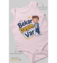 Bekar Dayım Var! Sıfır Kol Bebek Zıbını %100 Pamuk