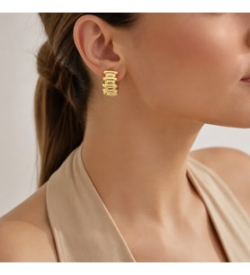 STİL İNCİSİ/XUPING JEWELRY ELİPS MODEL KÜPE (Altın Rengi)