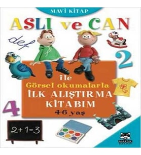 Aslı ve Can ile Görsel Okumalarla İlk Alıştırma Kitabım - Mi (4-6 yaş)