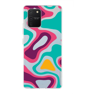 Samsung Galaxy S10 Lite  Kapak Renkli Desen Tasarımlı Şeffaf Silikon Kılıf