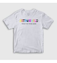 Presmono Unisex Çocuk Beyaz Astroworld V4 Travis Scott T-Shirt 44723tt (Beyaz)