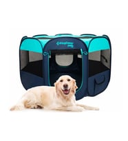 KingCamp PETS Ancona L Portatif Köpek Çadırı (Mavi-Yeşil)