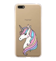 Huawei Honor 7s Uyumlu Kapak Unicorn Tasarımlı Şeffaf Silikon Kılıf