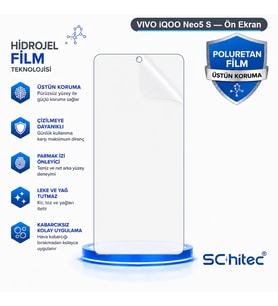 SChitec VIVO iQOO Neo5 S Uyumlu Ön Yüzey Nano Şeffaf Hidrojel Ekran Koruyucu