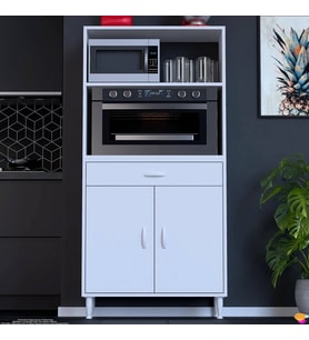 Modilayn VİO Fırın Dolabı (75x163,4x32.5 cm) Çekmeceli Kapaklı Mini/Midi Mikrodalga Mutfak Dolabı