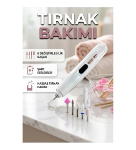 6 Başlıklı Çok Fonksiyonlu Tırnak Bakım Cihazı – Şekillendirme ve Parlatma