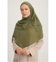 MıssColor A2801 Büyük Şifon Eşarp 120x120 - Bej (Haki)