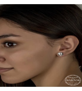S-warovski Crystal Taşlı Gümüş Çivili Kadın Küpe