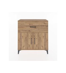 Arges Şifonyer Tek Raflı Tek Çekmeceli 2 Kapaklı 88x30x96 Çam-Çam