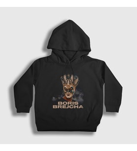 Presmono Unisex Çocuk Siyah Venetian Dj Boris Brejcha Kapüşonlu Sweatshirt 499997tt