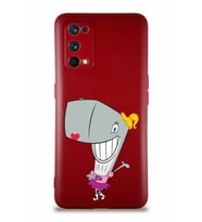 Realme 7 Pro Soft Premier Kapak Pearl Yengeç Tasarımlı Silikon Kılıf - Mürdüm (Şeffaf)
