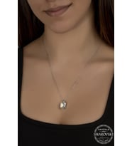Union Swarovski Crystal Kadın Octagon Gümüş Kolye
