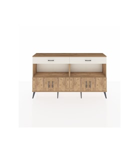 Arges Konsol 2 Raflı 2 Çekmeceli 4 Kapaklı 176x30x99 Çam-Çam/Aytaşı